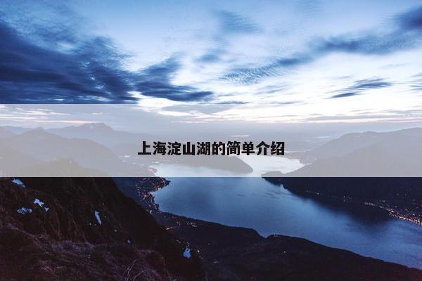 上海淀山湖的简单介绍