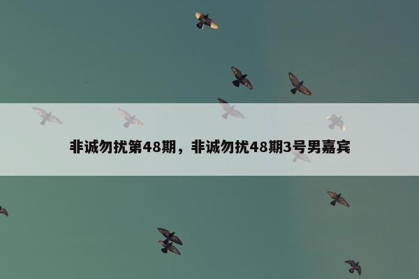 非诚勿扰第48期，非诚勿扰48期3号男嘉宾