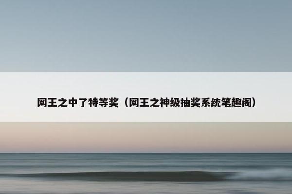 网王之中了特等奖（网王之神级抽奖系统笔趣阁）