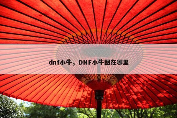 dnf小牛，DNF小牛图在哪里