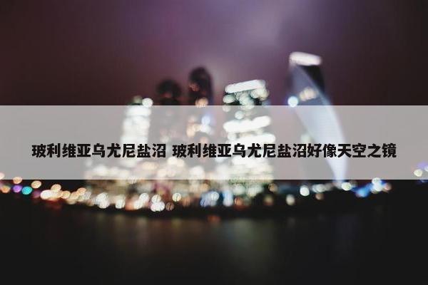 玻利维亚乌尤尼盐沼 玻利维亚乌尤尼盐沼好像天空之镜