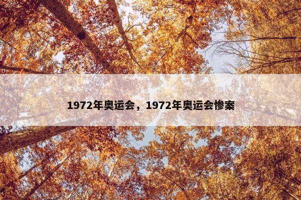 1972年奥运会，1972年奥运会惨案