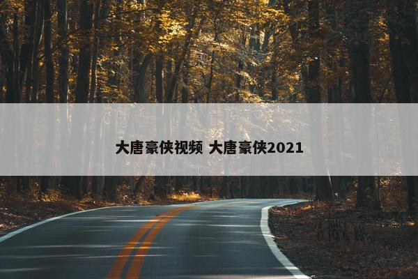 大唐豪侠视频 大唐豪侠2021