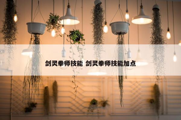 剑灵拳师技能 剑灵拳师技能加点