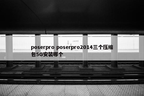 poserpro poserpro2014三个压缩包5G安装哪个