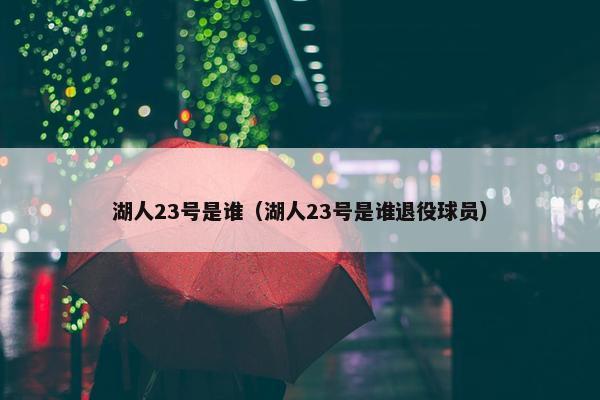 湖人23号是谁（湖人23号是谁退役球员）