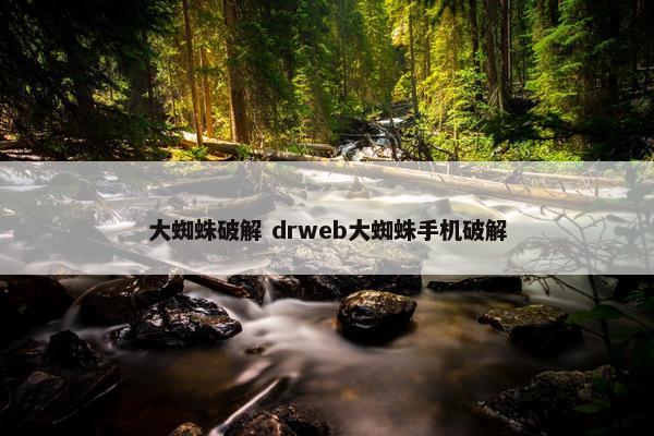 大蜘蛛破解 drweb大蜘蛛手机破解