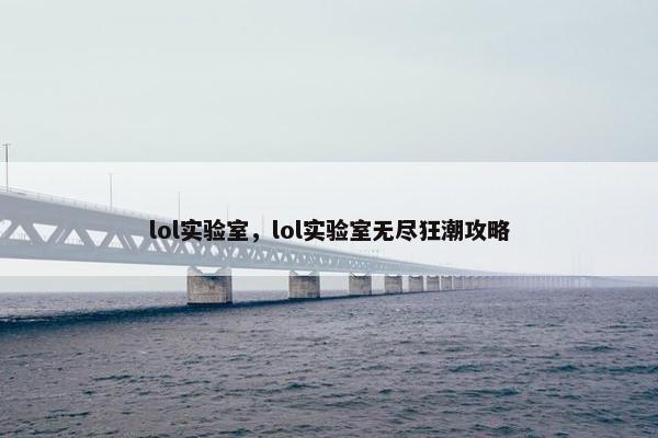 lol实验室，lol实验室无尽狂潮攻略