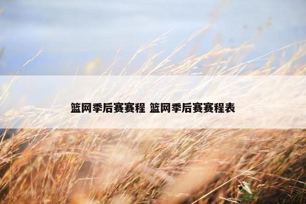 篮网季后赛赛程 篮网季后赛赛程表