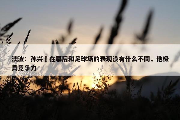 澳波：孙兴慜在幕后和足球场的表现没有什么不同，他极具竞争力