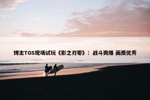 博主TGS现场试玩《影之刃零》：战斗爽爆 画质优秀