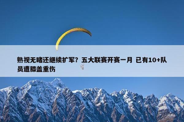 熟视无睹还继续扩军？五大联赛开赛一月 已有10+队员遭膝盖重伤