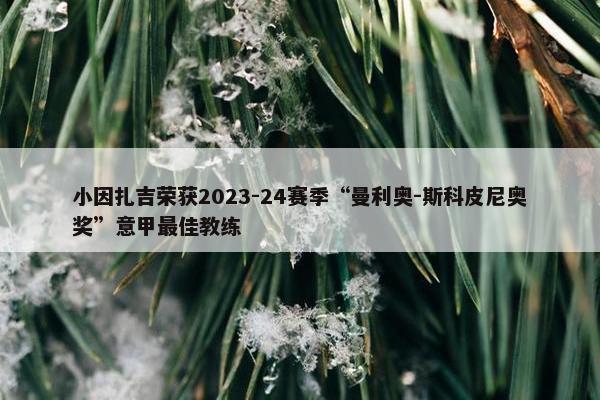 小因扎吉荣获2023-24赛季“曼利奥-斯科皮尼奥奖”意甲最佳教练