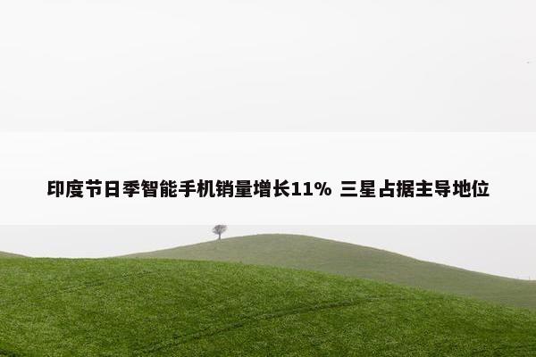 印度节日季智能手机销量增长11% 三星占据主导地位