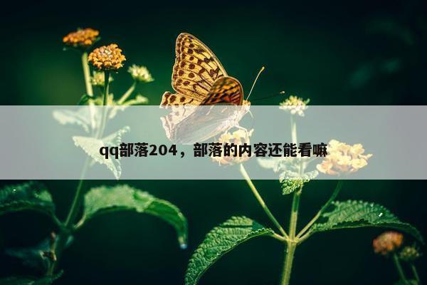 qq部落204，部落的内容还能看嘛