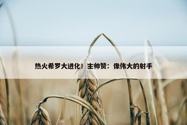 热火希罗大进化！主帅赞：像伟大的射手