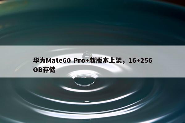 华为Mate60 Pro+新版本上架，16+256GB存储