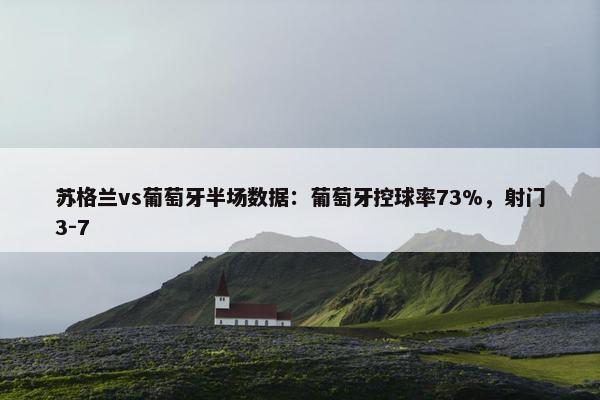 苏格兰vs葡萄牙半场数据：葡萄牙控球率73%，射门3-7