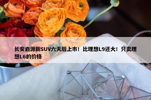 长安启源新SUV六天后上市！比理想L9还大！只卖理想L6的价格