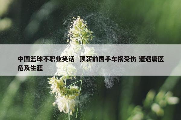 中国篮球不职业笑话  顶薪前国手车祸受伤 遭遇庸医危及生涯