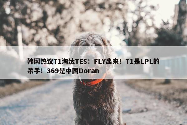 韩网热议T1淘汰TES：FLY出来！T1是LPL的杀手！369是中国Doran