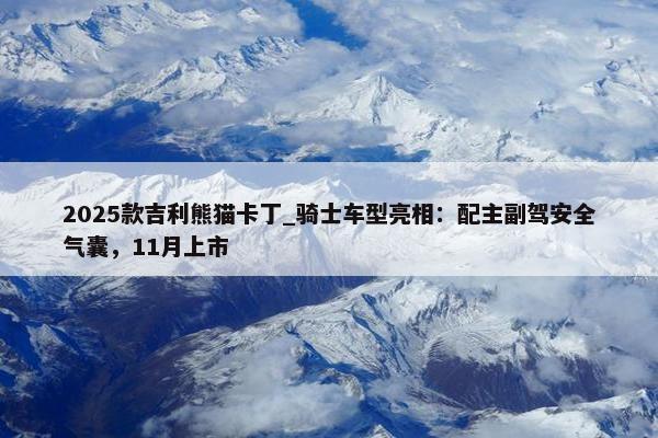 2025款吉利熊猫卡丁_骑士车型亮相：配主副驾安全气囊，11月上市