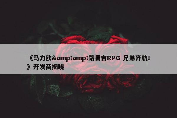 《马力欧&amp;路易吉RPG 兄弟齐航！》开发商揭晓