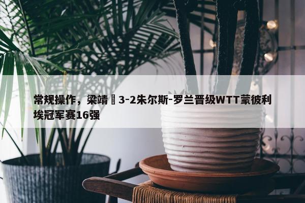 常规操作，梁靖崑3-2朱尔斯-罗兰晋级WTT蒙彼利埃冠军赛16强