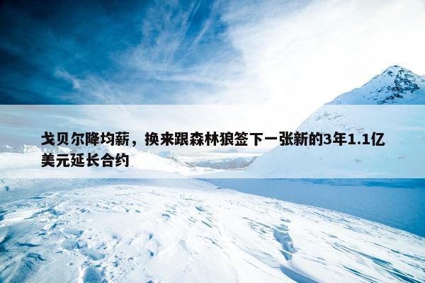 戈贝尔降均薪，换来跟森林狼签下一张新的3年1.1亿美元延长合约