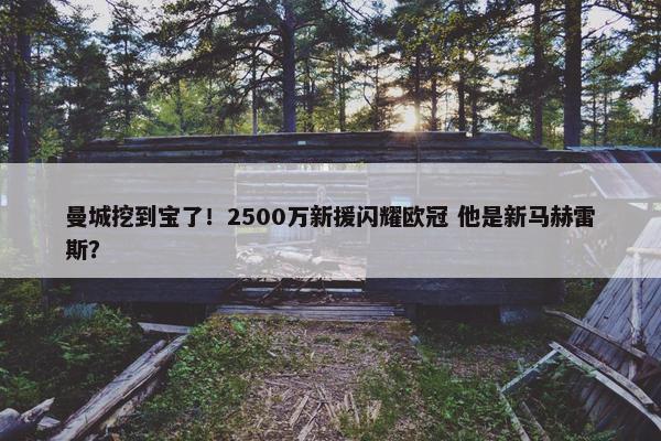 曼城挖到宝了！2500万新援闪耀欧冠 他是新马赫雷斯？