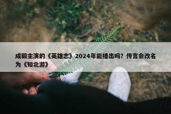 成毅主演的《英雄志》2024年能播出吗？传言会改名为《知北游》