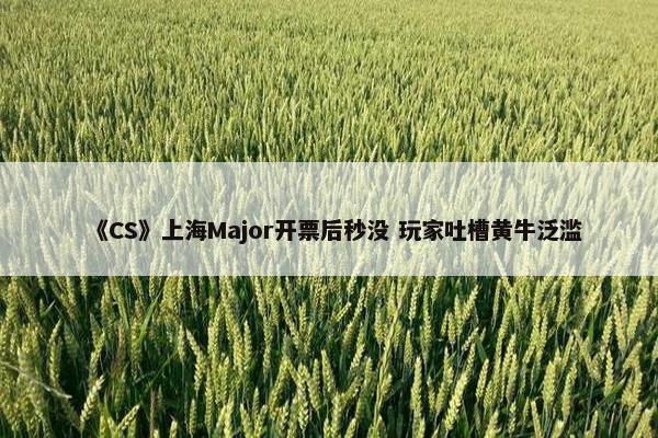 《CS》上海Major开票后秒没 玩家吐槽黄牛泛滥