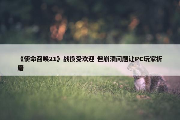 《使命召唤21》战役受欢迎 但崩溃问题让PC玩家折磨