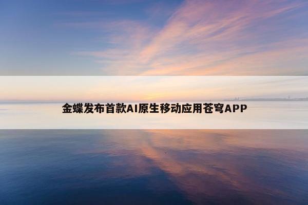 金蝶发布首款AI原生移动应用苍穹APP