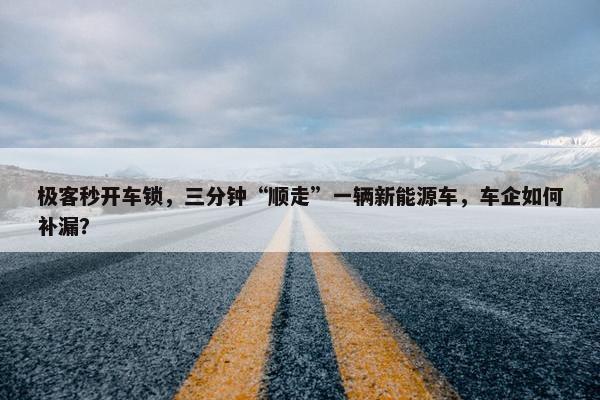 极客秒开车锁，三分钟“顺走”一辆新能源车，车企如何补漏？