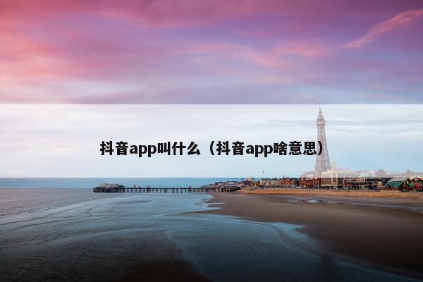 抖音app叫什么（抖音app啥意思）