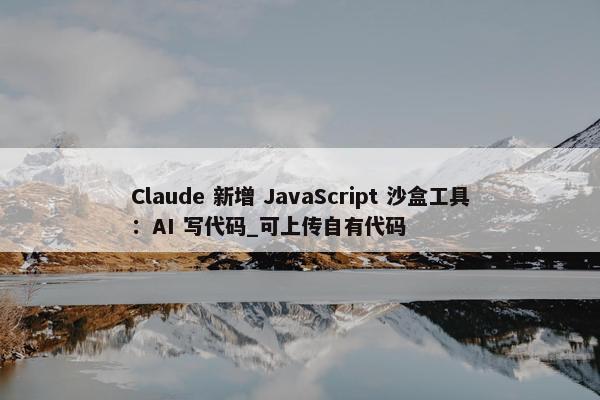 Claude 新增 JavaScript 沙盒工具：AI 写代码_可上传自有代码