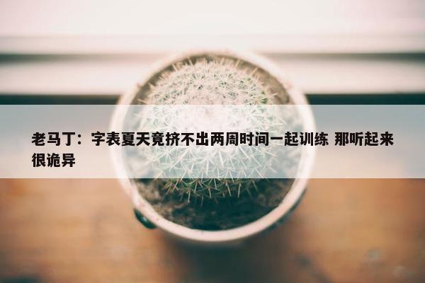 老马丁：字表夏天竟挤不出两周时间一起训练 那听起来很诡异