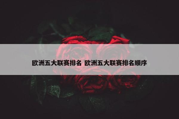 欧洲五大联赛排名 欧洲五大联赛排名顺序