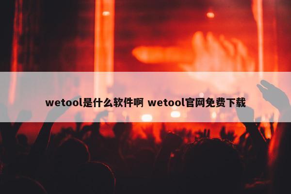 wetool是什么软件啊 wetool官网免费下载