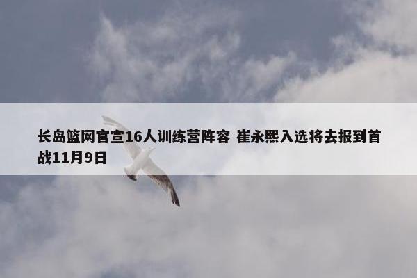 长岛篮网官宣16人训练营阵容 崔永熙入选将去报到首战11月9日