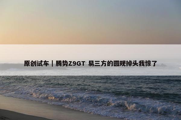 原创试车｜腾势Z9GT 易三方的圆规掉头我惊了