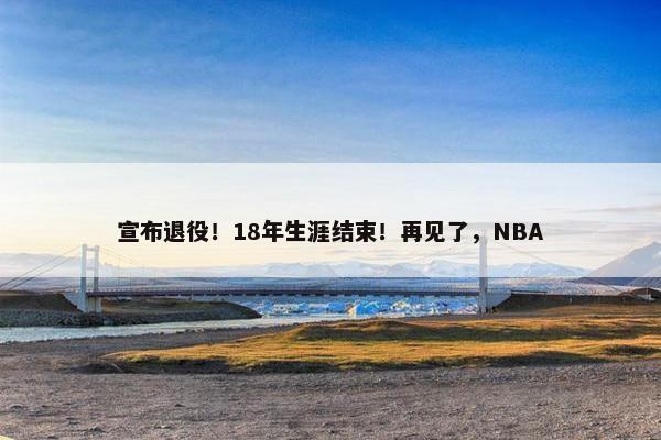 宣布退役！18年生涯结束！再见了，NBA