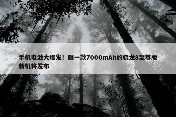 手机电池大爆发！曝一款7000mAh的骁龙8至尊版新机将发布