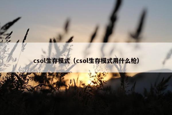 csol生存模式（csol生存模式用什么枪）