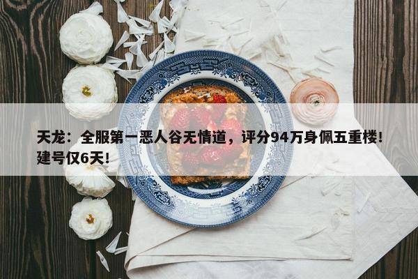 天龙：全服第一恶人谷无情道，评分94万身佩五重楼！建号仅6天！