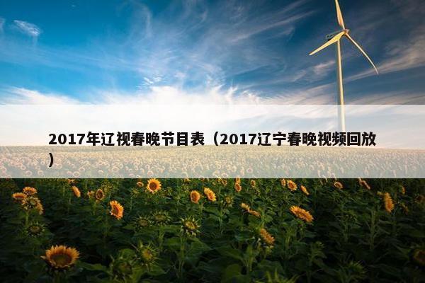 2017年辽视春晚节目表（2017辽宁春晚视频回放）