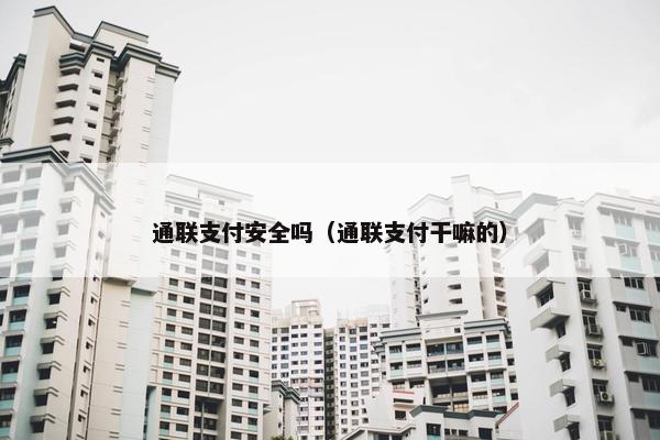 通联支付安全吗（通联支付干嘛的）