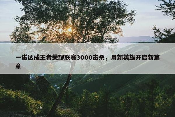 一诺达成王者荣耀联赛3000击杀，用新英雄开启新篇章