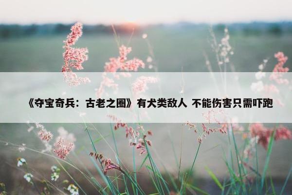 《夺宝奇兵：古老之圈》有犬类敌人 不能伤害只需吓跑